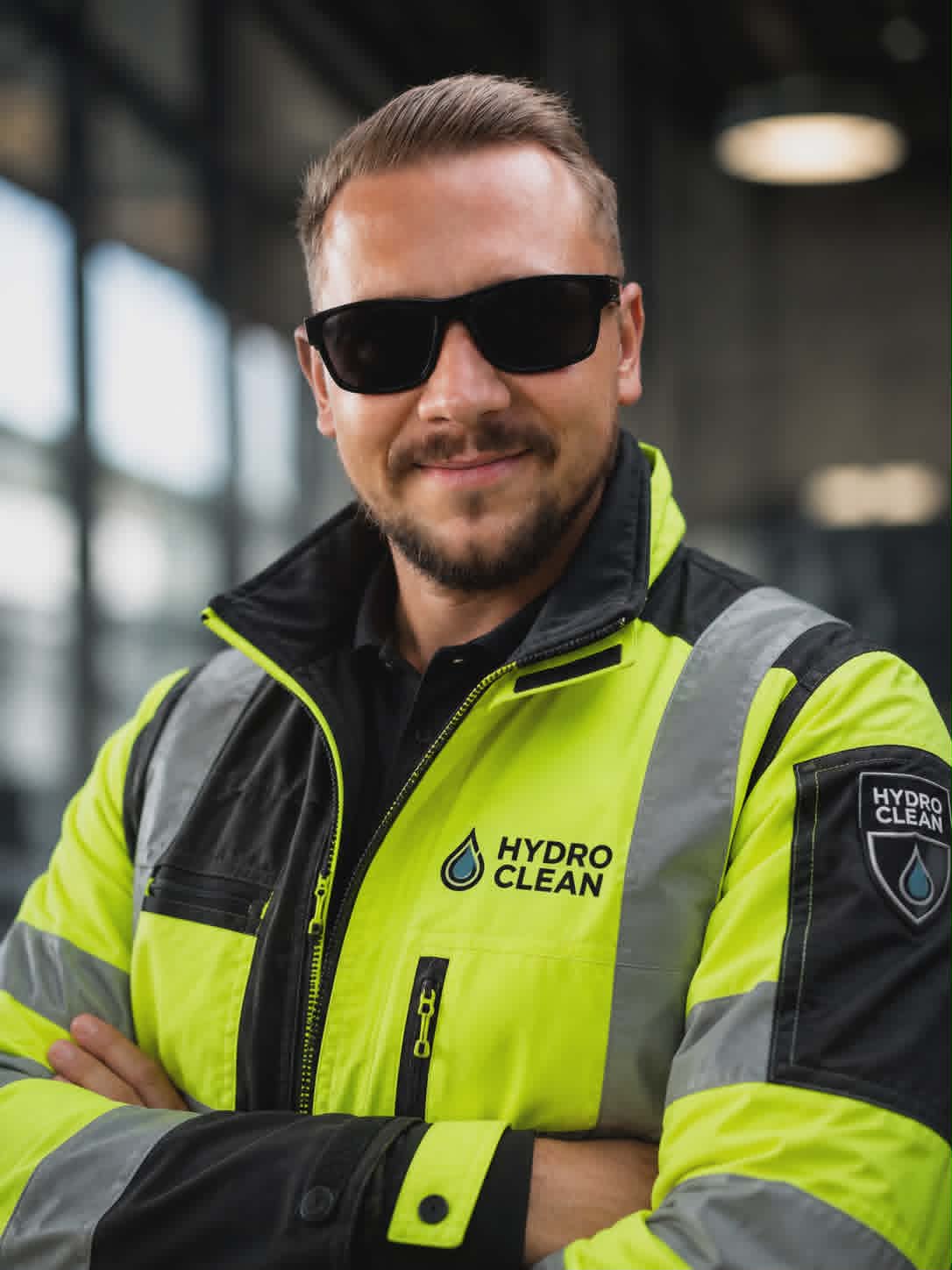 Pracownik HYDRO CLEAN w firmowej kurtce